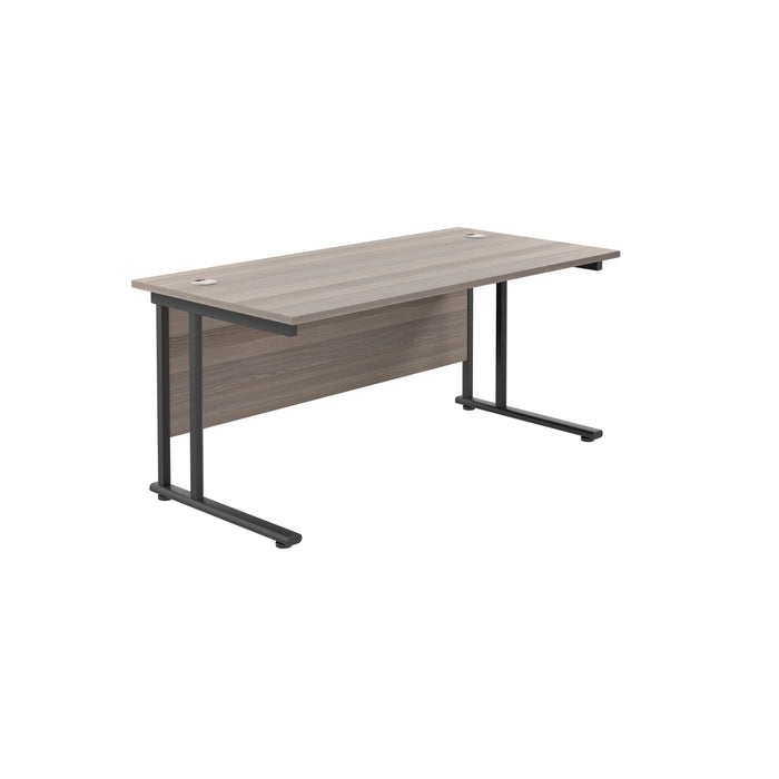 Start Next Day Delivery 800mm Deep Cantilever Desks WORKSTATIONS TC Group Grey Oak Black 1400mm x 800mm