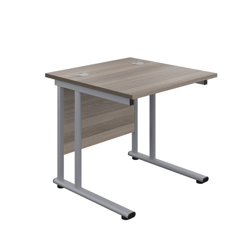 Start Next Day Delivery 800mm Deep Cantilever Desks WORKSTATIONS TC Group Grey Oak Silver 800mm x 800mm