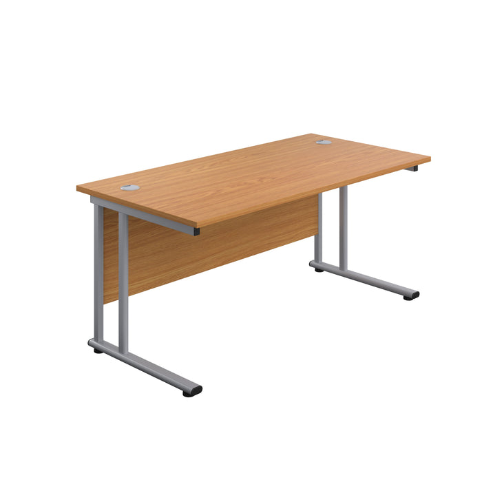Start Next Day Delivery 800mm Deep Cantilever Desks WORKSTATIONS TC Group Oak Silver 1200mm x 800mm
