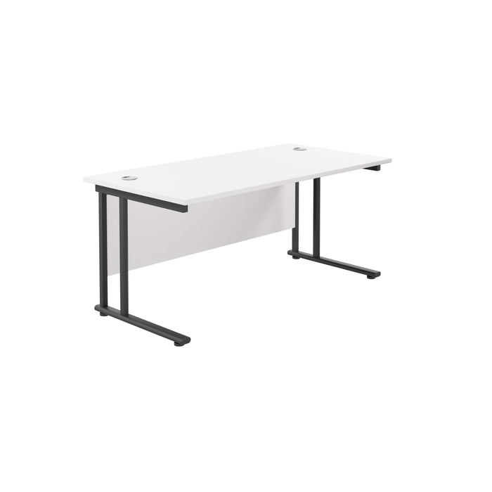 Start Next Day Delivery 800mm Deep Cantilever Desks WORKSTATIONS TC Group White Black 1200mm x 800mm