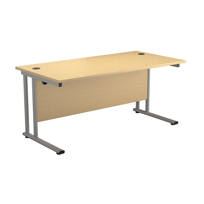 Start Next Day Delivery 800mm Deep Cantilever Office Desks White/White WORKSTATIONS TC Group 