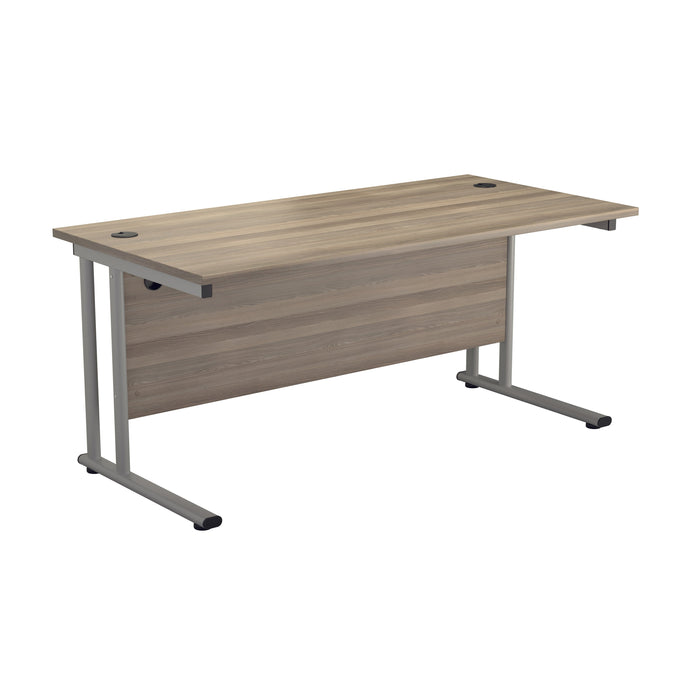 Start Next Day Delivery 800mm Deep Cantilever Office Desks White/White WORKSTATIONS TC Group Grey Oak Silver 1200mm x 800mm