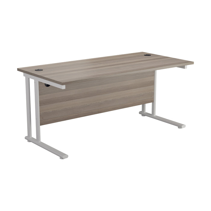 Start Next Day Delivery 800mm Deep Cantilever Office Desks White/White WORKSTATIONS TC Group Grey Oak White 1200mm x 800mm