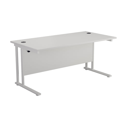 Start Next Day Delivery 800mm Deep Cantilever Office Desks White/White WORKSTATIONS TC Group White White 1200mm x 800mm