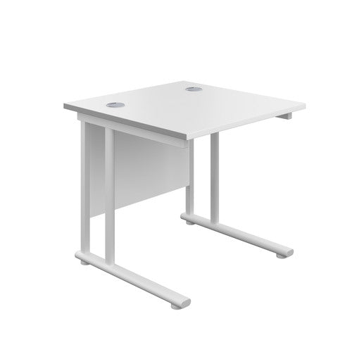 Start Next Day Delivery 800mm Deep Cantilever Office Desks White/White WORKSTATIONS TC Group White White 800mm x 800mm