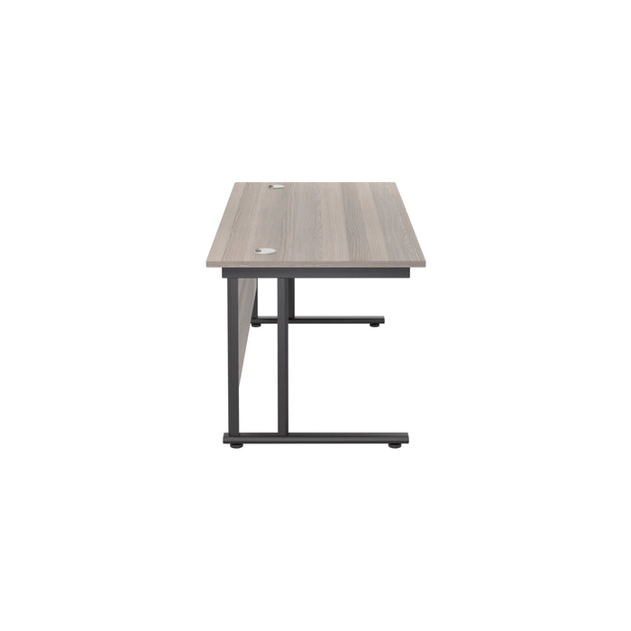 Start Next Day Delivery 800mm Deep Grey Oak Cantilever Office Desk WORKSTATIONS TC Group 