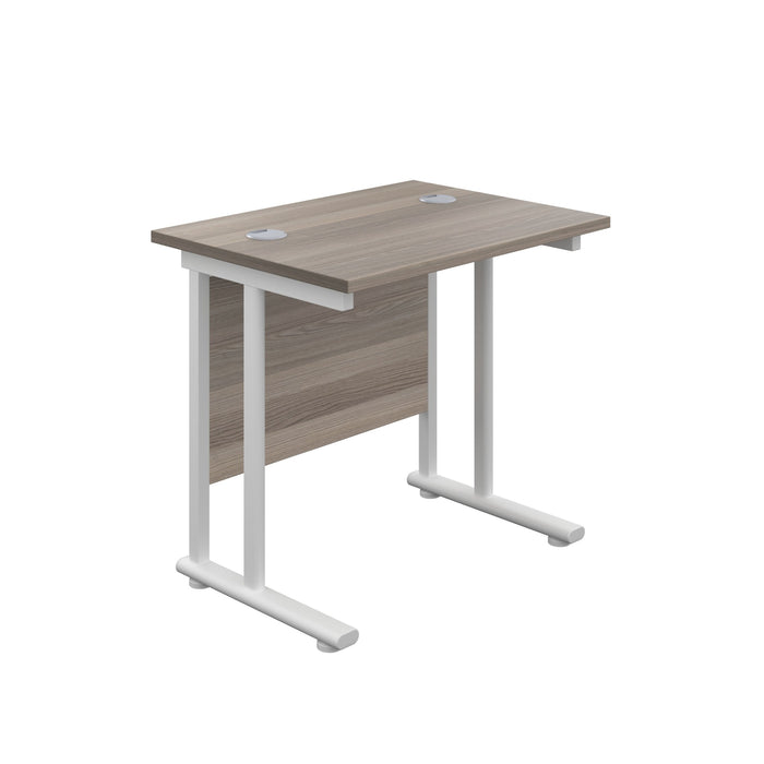 Start Next Day Delivery 800mm Deep Grey Oak Cantilever Office Desk WORKSTATIONS TC Group Grey Oak White 800mm x 800mm