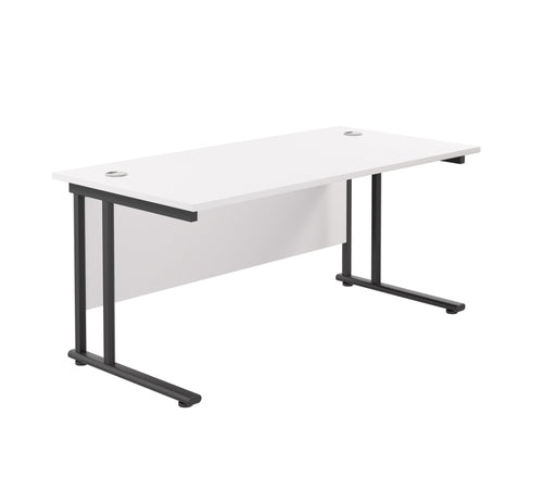 Start Next Day Delivery 800mm Deep White Office Desk WORKSTATIONS > desks >white office desks > next day delivery desks TC Group White Black 1200mm x 800mm