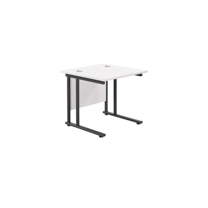 Start Next Day Delivery 800mm Deep White Office Desk WORKSTATIONS > desks >white office desks > next day delivery desks TC Group White Black 800mm x 800mm