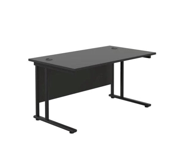 Start Next Day Delivery Black 600mm Deep Cantilever Office Desk Office Desk TC Group Black Black 800mm x 600mm