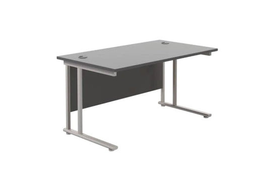 Start Next Day Delivery Black 600mm Deep Cantilever Office Desk Office Desk TC Group Black Silver 800mm x 600mm