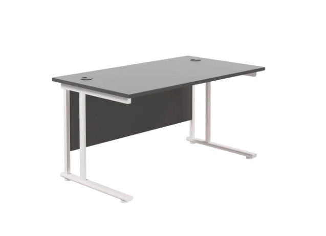 Start Next Day Delivery Black 600mm Deep Cantilever Office Desk Office Desk TC Group Black White 800mm x 600mm