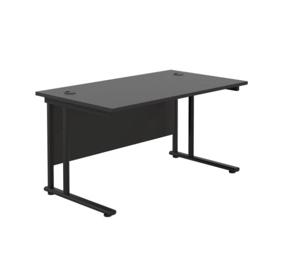 Long black desk sales