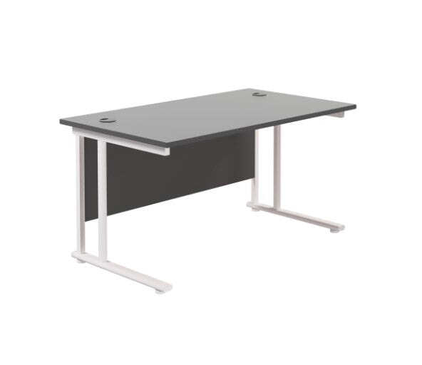 Start Next Day Delivery Black 800mm Deep Cantilever Office Desk Office Desk TC Group Black White 800mm x 800mm