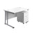 Start Next Day Delivery Cantilever Desk & Two Drawer Pedestal Bundle Rectangular Office Desks TC Group White 1200mm x 800mm 