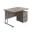 Start Next Day Delivery Cantliver Desk & Three Drawer Pedestal Bundle Rectangular Office Desks TC Group Grey Oak 1200mm x 800mm 