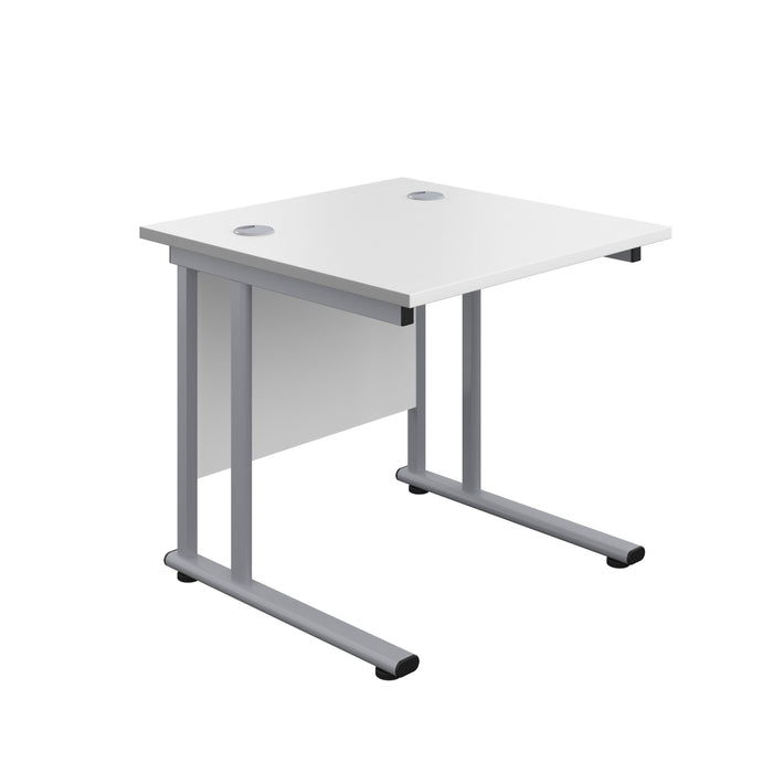 Start Next Day Delivery Office Desks - 7 Wood Finishes Available Office Desks TC Group White Silver 800mm x 800mm