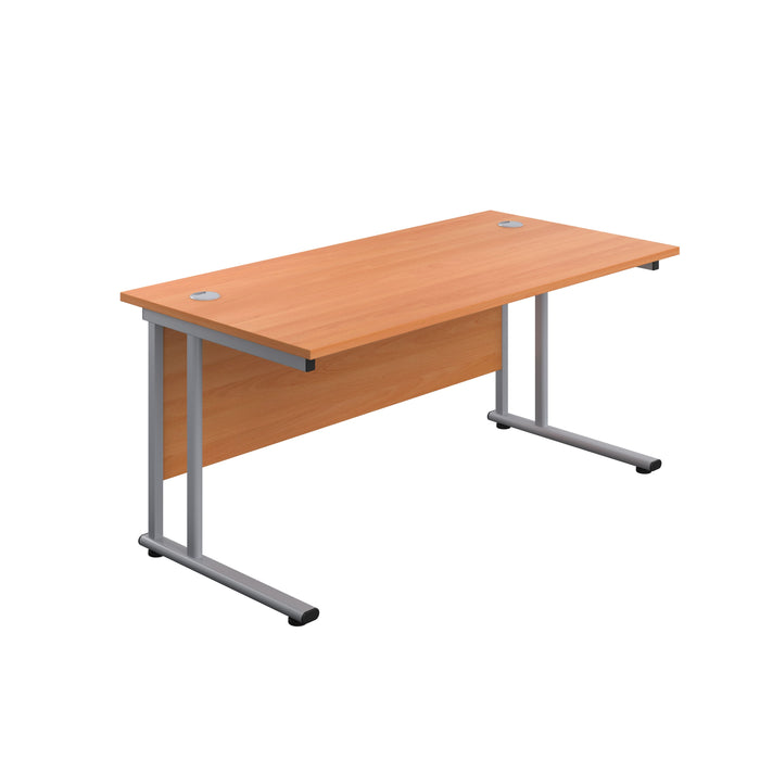 Start Next Day Delivery Office Desks - Grey Oak Office Desks TC Group Beech Silver 1200mm x 800mm