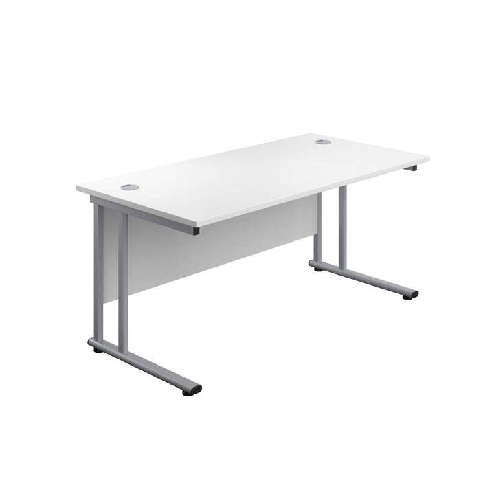 Start Next Day Delivery Office Desks - Oak Office Desks TC Group White Silver 1200mm x 800mm