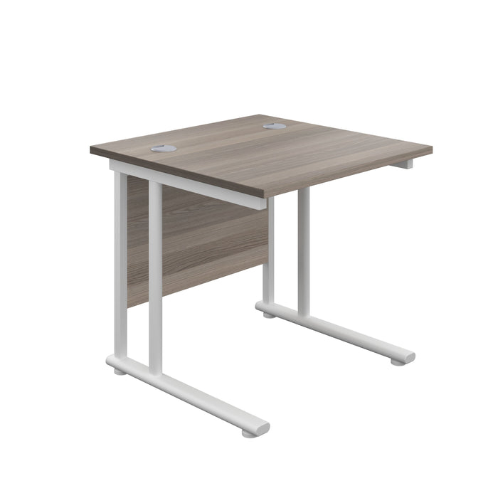 Start Next Day Delivery Office Desks - White Office Desks TC Group Grey Oak White 800mm x 800mm