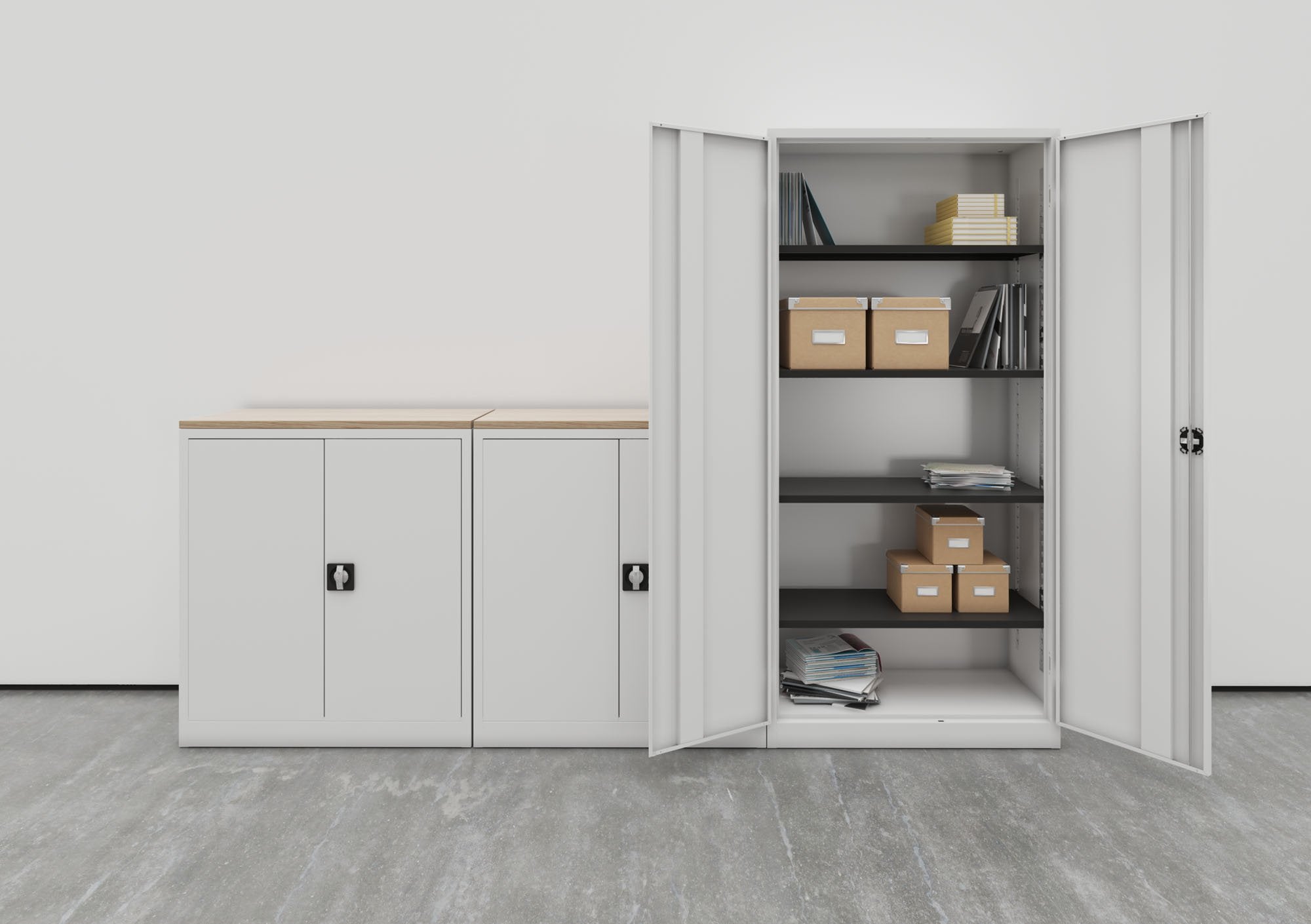 Workwise Steel Double Door Cupboard 1000mm High