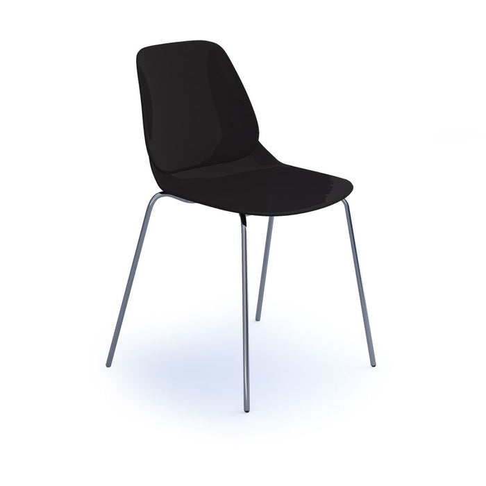 Strut multi-purpose chair with chrome 4 leg frame Seating Dams Black 