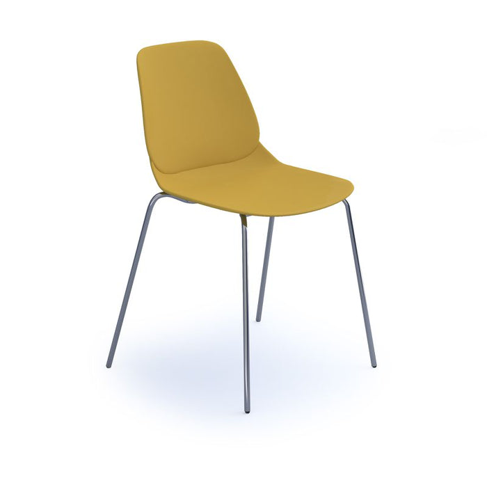 Strut multi-purpose chair with chrome 4 leg frame Seating Dams Mustard 