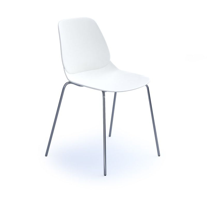 Strut multi-purpose chair with chrome 4 leg frame Seating Dams White 