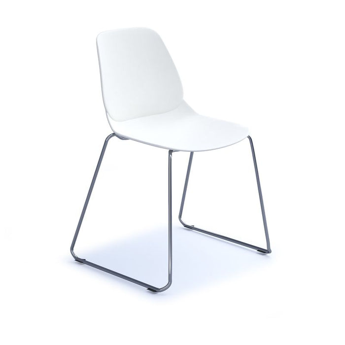 Strut multi-purpose chair with chrome sled frame Seating Dams White 