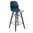 Strut multi-purpose stool with black oak 4 leg frame and black steel detail Seating Dams Navy Blue 