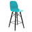 Strut multi-purpose stool with black oak 4 leg frame and black steel detail Seating Dams Turquoise 