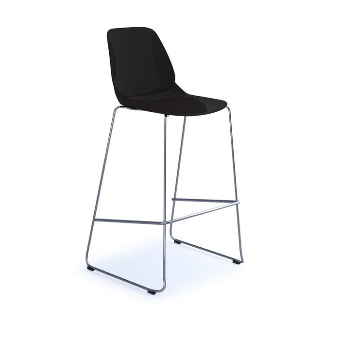 Strut multi-purpose stool with chrome sled frame Seating Dams Black 