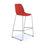 Strut multi-purpose stool with chrome sled frame Seating Dams Red 