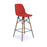 Strut multi-purpose stool with natural oak 4 leg frame and black steel detail Seating Dams Red 