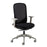 Sway black mesh back adjustable operator chair with black fabric seat, grey frame and base Seating Dams 