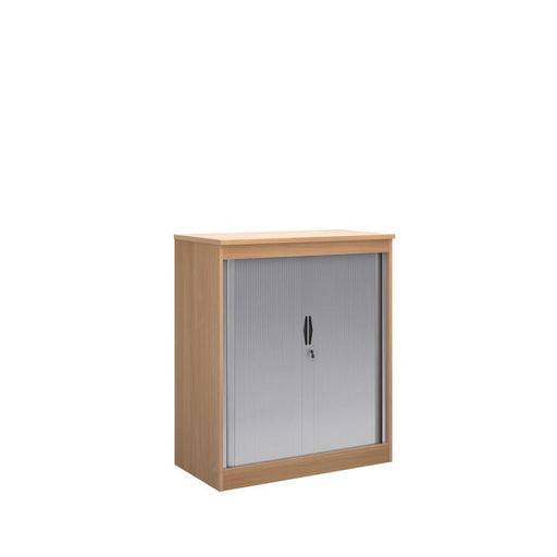 Systems horizontal tambour door cupboard 1200mm high Wooden Storage Dams Beech 