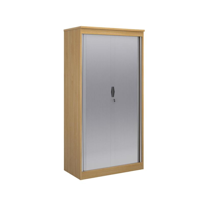 Systems horizontal tambour door cupboard 2000mm high Wooden Storage Dams Oak 