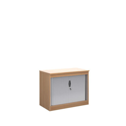 Systems horizontal tambour door cupboard 800mm high Wooden Storage Dams Beech 