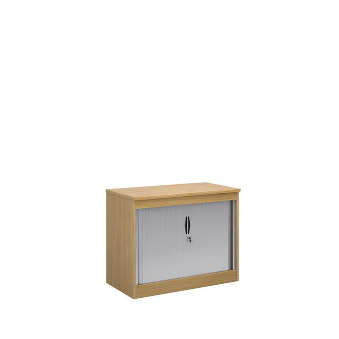 Systems horizontal tambour door cupboard 800mm high Wooden Storage Dams Oak 