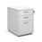 Tall mobile 3 drawer pedestal with silver handles 600mm deep Wooden Storage Dams White 