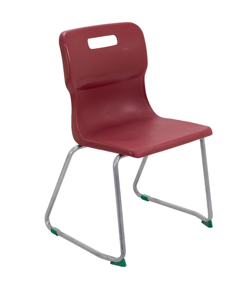 Titan Skid Base Chair - Age 11-14 Classroom Chair TC Group Burgundy 