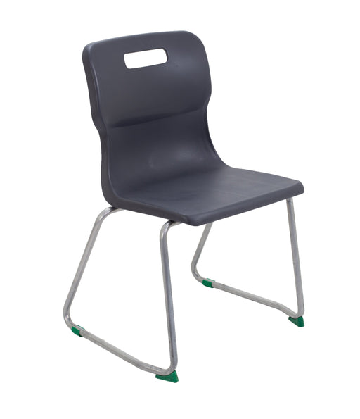 Titan Skid Base Chair - Age 11-14 Classroom Chair TC Group Charcoal 