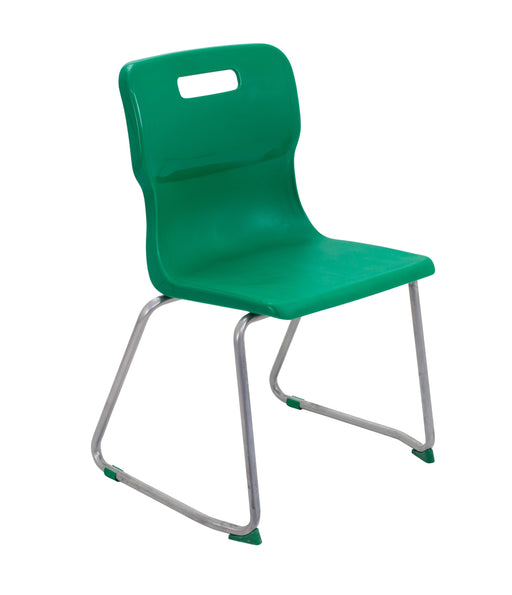 Titan Skid Base Chair - Age 11-14 Classroom Chair TC Group Green 