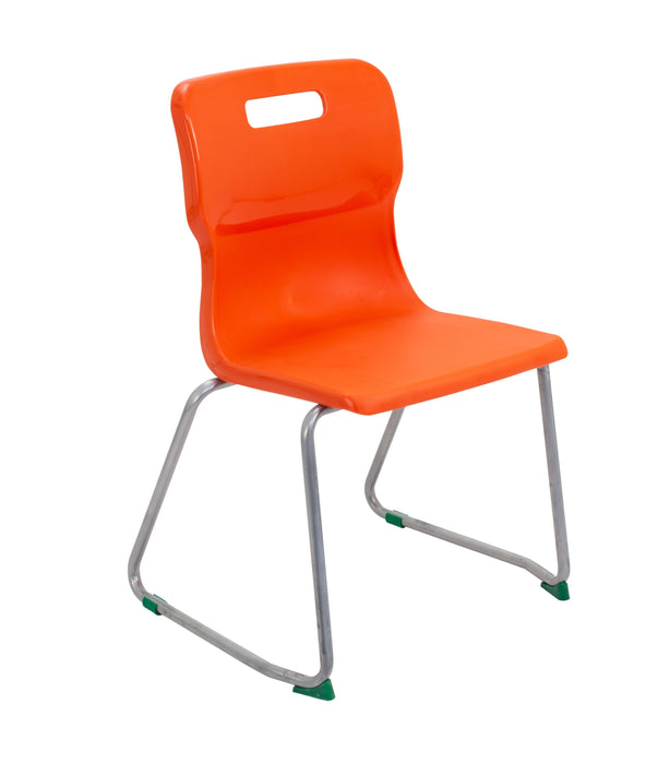 Titan Skid Base Chair - Age 11-14 Classroom Chair TC Group Orange 
