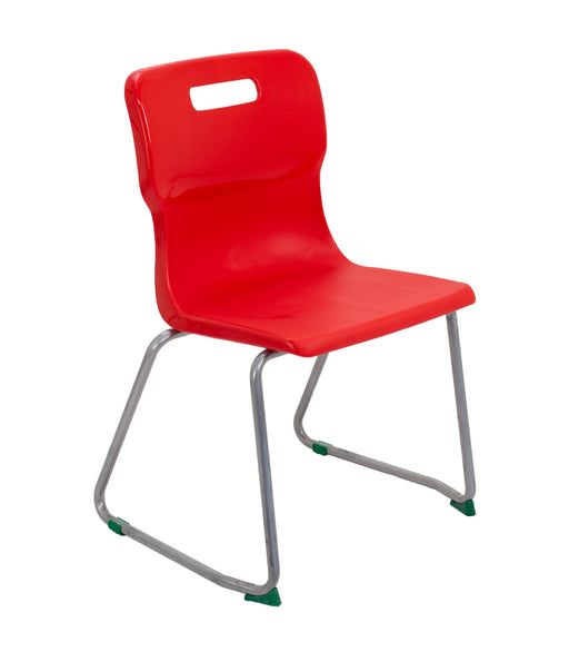 Titan Skid Base Chair - Age 11-14 Classroom Chair TC Group Red 