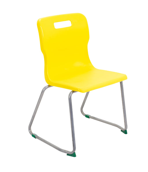 Titan Skid Base Chair - Age 11-14 Classroom Chair TC Group Yellow 