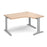 TR10 deluxe right hand ergonomic corner desk Desking Dams Beech Silver 1400mm x 1200mm