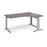 TR10 deluxe right hand ergonomic corner desk Desking Dams Grey Oak Silver 1600mm x 1200mm