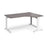 TR10 deluxe right hand ergonomic corner desk Desking Dams Grey Oak White 1600mm x 1200mm