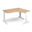 TR10 deluxe right hand ergonomic corner desk Desking Dams Oak White 1400mm x 1200mm